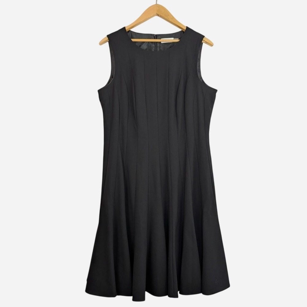 Calvin Klein Black Fit and Flare Sleeveless Career Dress‎ 14